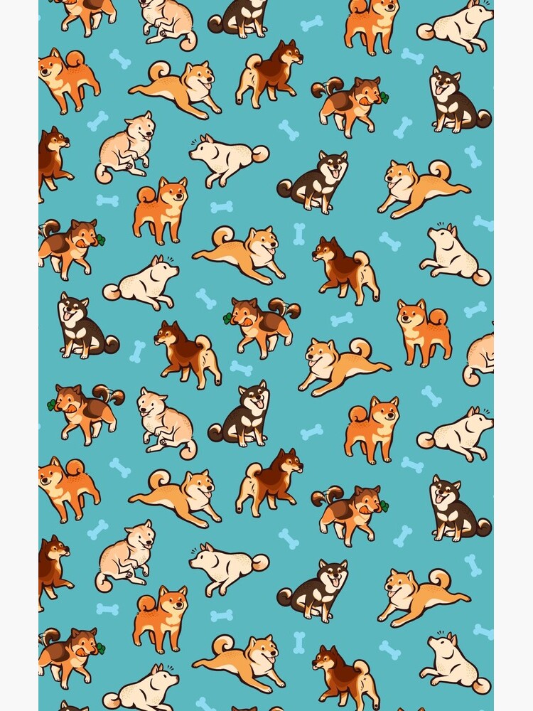shibes in blue by Colordrilos