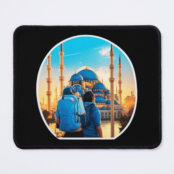 Item preview, Travel Backpackers visiting Blue Mosque, Istanbul designed and sold by Ridiculam Toga.
