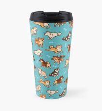 Shibes in Blau Thermosbecher