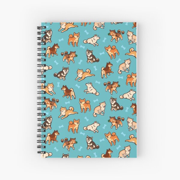 shibes in blue Spiral Notebook