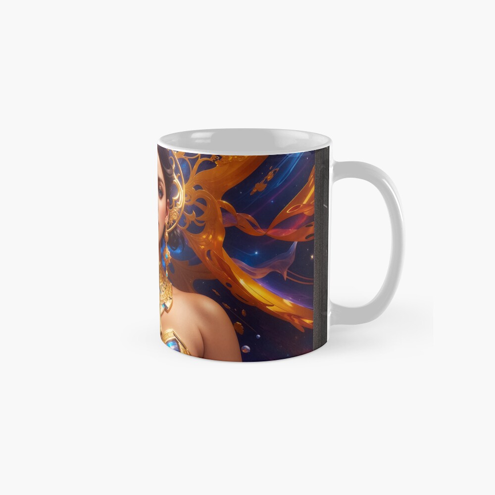 Cosmic Brain Shock Sci-Fi Fantasy AI Concept Art Portrait by Xzendor7 Decorative Mug