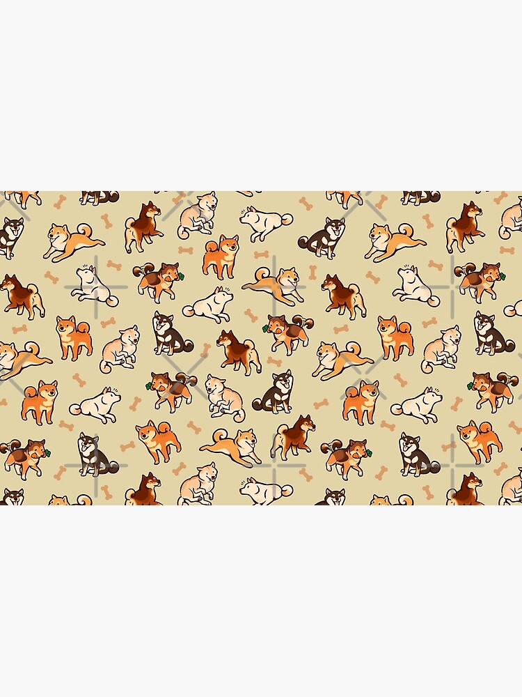 Thumbnail 6 of 6, Coffee Mug, shibes in cream designed and sold by Colordrilos.