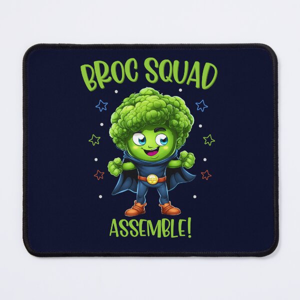 Item preview, Broc Squad, Adorable Vegan Broccoli Hero for Plant-Based Fun designed and sold by GreenSlate.