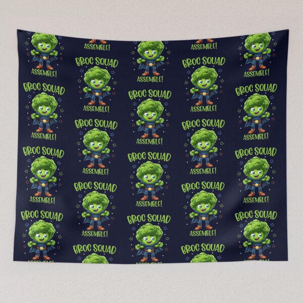 Item preview, Broc Squad, Adorable Vegan Broccoli Hero for Plant-Based Fun designed and sold by GreenSlate.