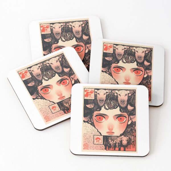 Item preview, Surrealistic Sheep Girl postal stamp- Ink designed and sold by octoboobs.