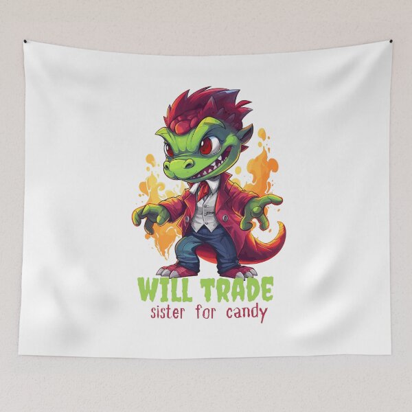 Item preview, Will Trade Sister for Candy: Halloween Bargain Tee designed and sold by CozyCanvasCrew.