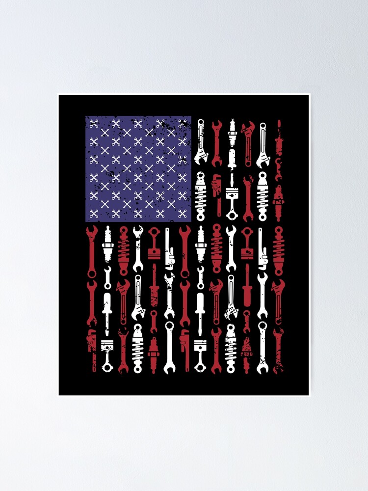 “Auto Diesel Mechanic Flag Mechanics Tools” Poster for Sale by