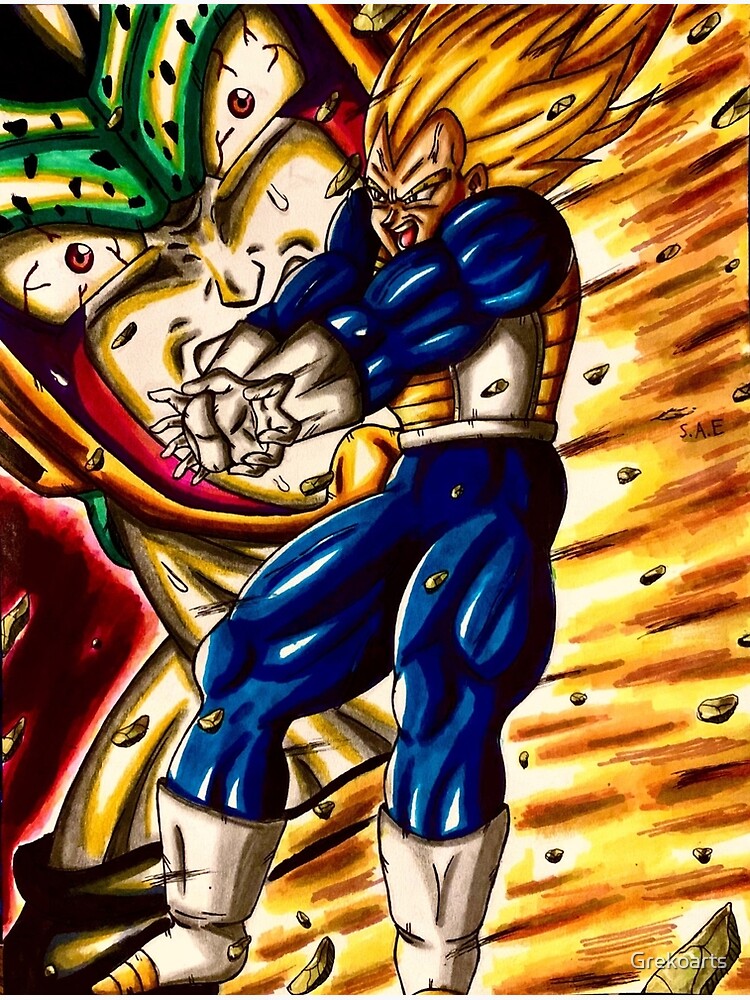 Dragon ball Anime Vegeta SSGSS Final Flash | Art Board Print