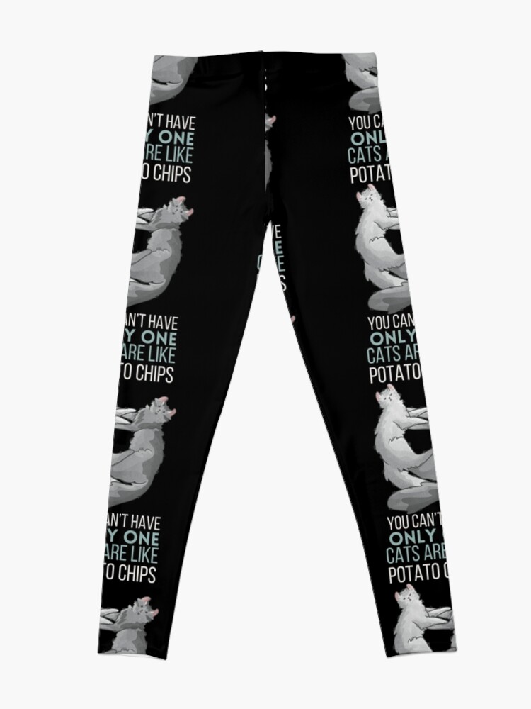 Thumbnail 4 of 5, Leggings, Cats are like Potato Chips - American Curls - Gifts for cat lovers designed and sold by FelineEmporium.