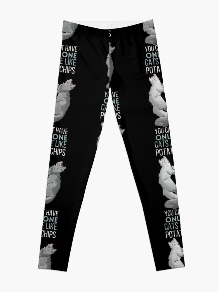 Thumbnail 3 of 5, Leggings, Cats are like Potato Chips - American Curls - Gifts for cat lovers designed and sold by FelineEmporium.