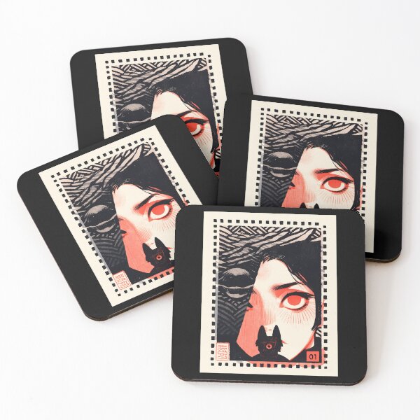Item preview, Surrealistic Wolf Girl postal stamp- Ink designed and sold by octoboobs.