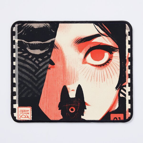 Item preview, Surrealistic Wolf Girl postal stamp- Ink designed and sold by octoboobs.