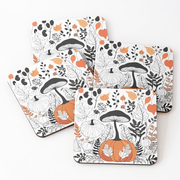 Item preview, Autumn Pumpkins And Mushrooms: Fall Botanical Pattern designed and sold by LoFiArtFart.