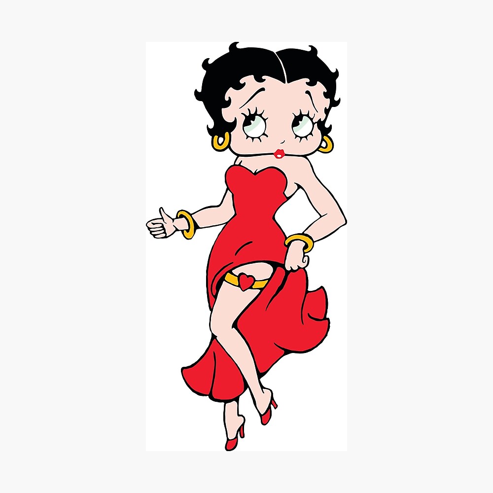 Betty Boop Iconic Cartoon Character Mascot Hooters With Curvy Figure in  Sexy Red Dress