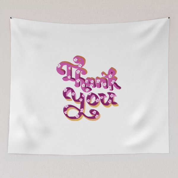 Item preview, Thank you flowery lettering designed and sold by pinkyfish1010.