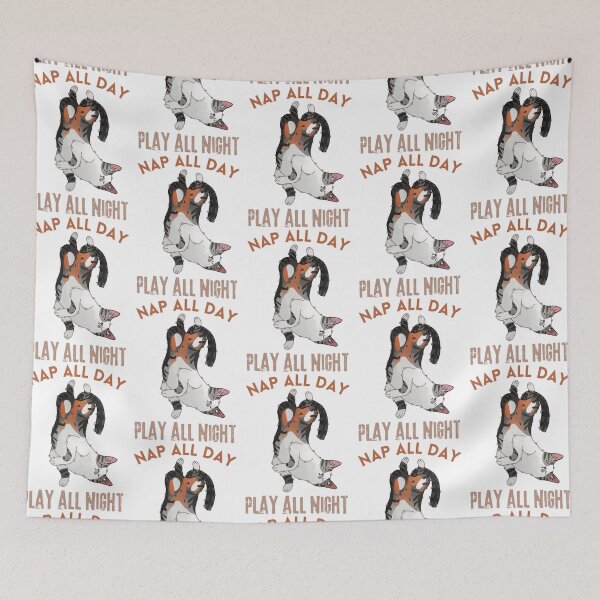 Item preview, Nap all Day, Play all Night - Calico Cat - Gifts for cat lovers designed and sold by ynnarat.