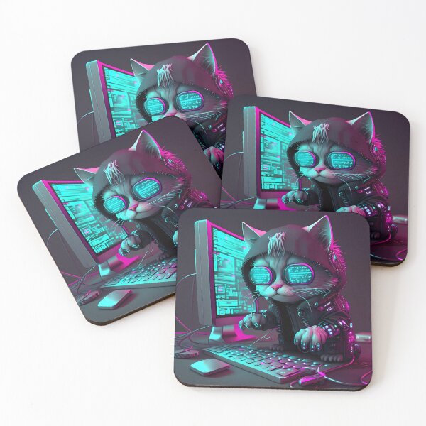 Item preview, “Hacker Meowtrice: The Feline Revolution” designed and sold by Art-Vortex-fr.