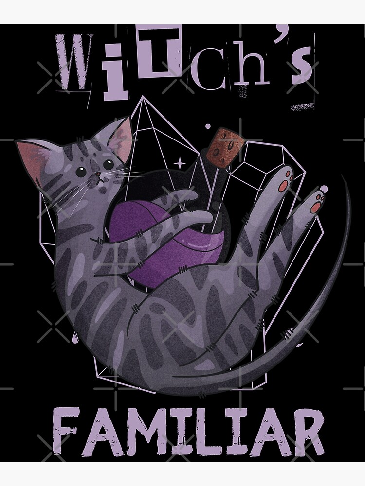 Thumbnail 3 of 3, Canvas Print, Witch's Familiar - Tabby Cat - Halloween design designed and sold by FelineEmporium.