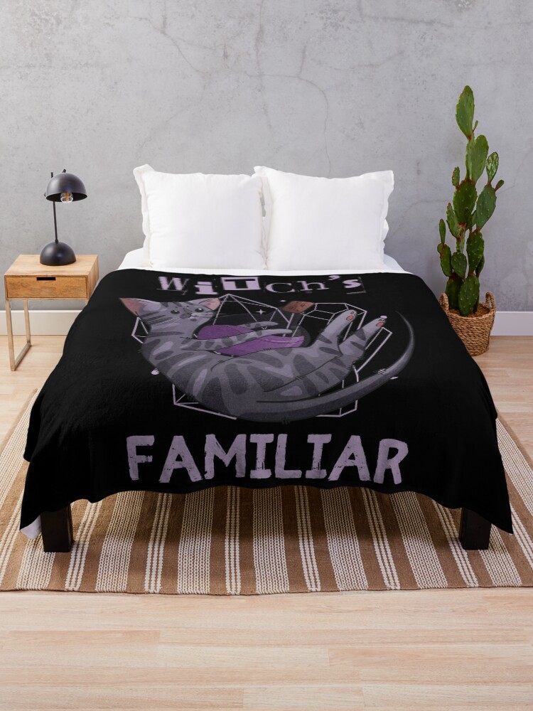 Thumbnail 1 of 6, Throw Blanket, Witch's Familiar - Tabby Cat - Halloween design designed and sold by FelineEmporium.