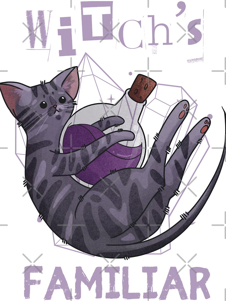 Artwork view, Witch's Familiar - Tabby Cat - Halloween design designed and sold by FelineEmporium