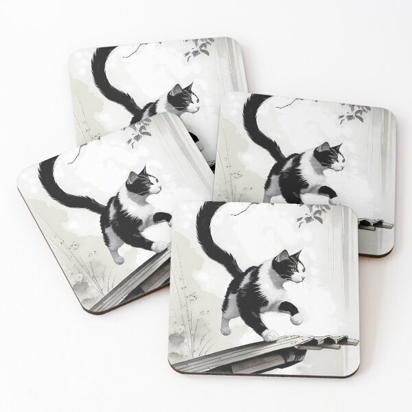 Item preview, Turkish Van cat ink and wash designed and sold by purrfect pattern.