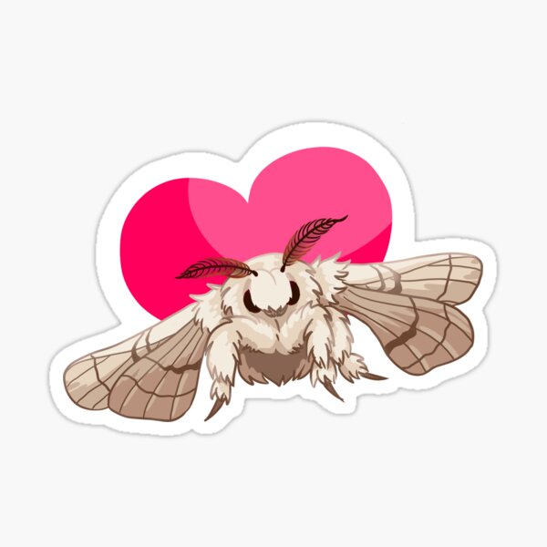 Fluffy Poodle Moth Sticker / Fluffy Moth Sticker / Cute Moth Sticker /  Vinyl Sticker / Water Bottle Sticker 