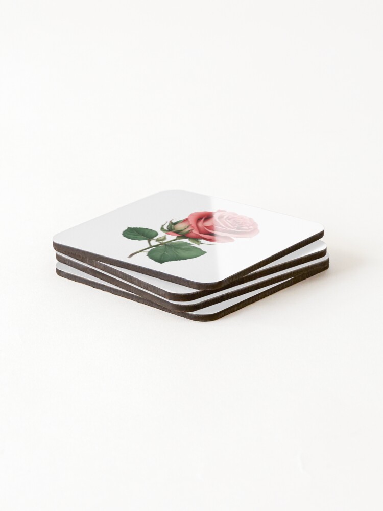 Thumbnail 4 of 5, Coasters (Set of 4), Romantic Rose 4 designed and sold by RabbitPrints.