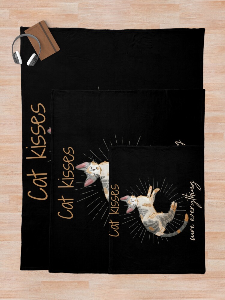 Throw Blanket, Cat kisses cure everything - Devon Rex - Gifts for Cat Lovers designed and sold by FelineEmporium
