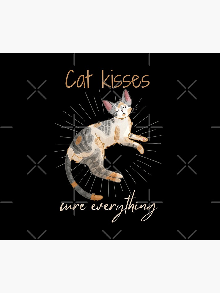 Thumbnail 6 of 6, Comforter, Cat kisses cure everything - Devon Rex - Gifts for Cat Lovers designed and sold by FelineEmporium.