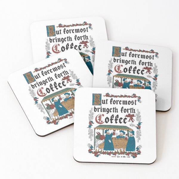 Item preview, But First Coffee Medieval Style -  funny retro vintage English history designed and sold by Nemons.