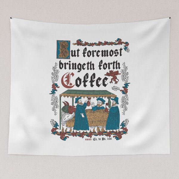 Item preview, But First Coffee Medieval Style -  funny retro vintage English history designed and sold by Nemons.