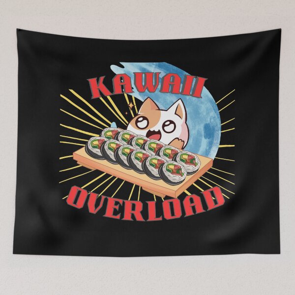 Item preview, Kawaii Overload: Excited Cat with Sushi designed and sold by ChibiCollectors.