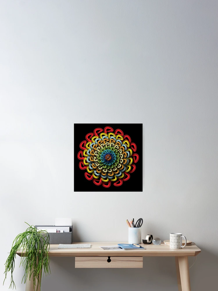 Thumbnail 2 of 3, Poster, Infinite flower designed and sold by InfinitePathArt.