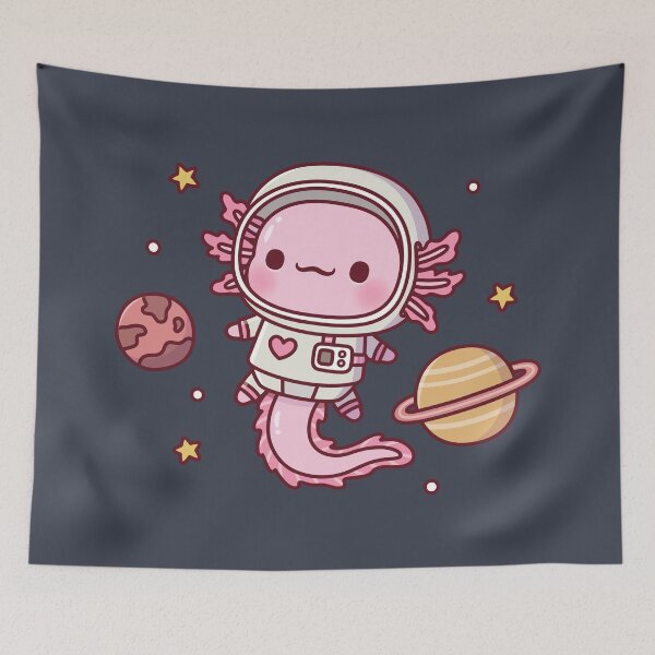 Item preview, Cute Axolotl Astronaut In Outer Space designed and sold by rustydoodle.