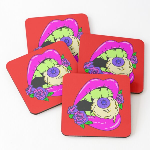 Item preview, Vampire Lips with Oozy Eyeball Halloween Retro-Style Pop Art  designed and sold by chocolatefund.