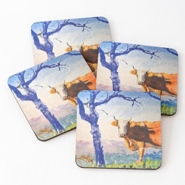 Item preview, Surreal Cow in Spain with Mountains Painting designed and sold by MikeJory.