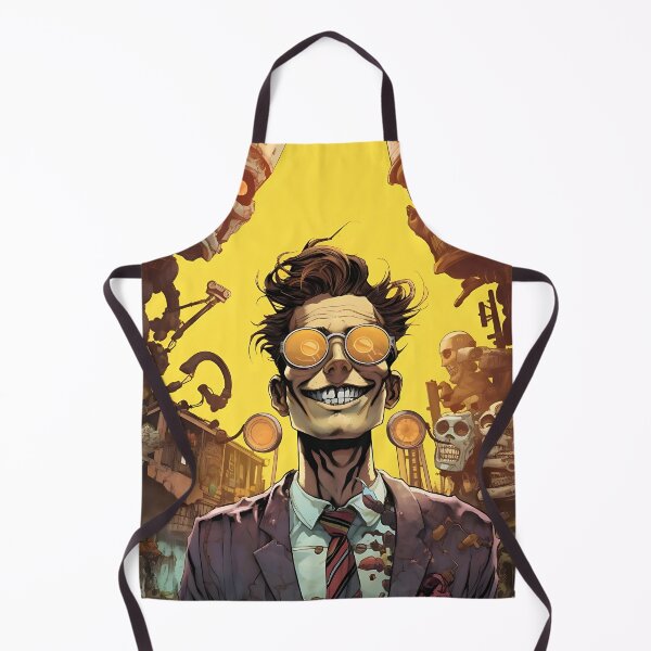 Item preview, Suits & Skulls: Man with a skull face on a yellow background designed and sold by ArrangedDesigns.