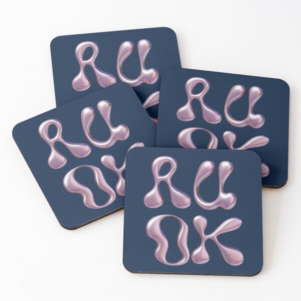 Item preview, R U OK. Shiny 3D Waterblotch Letters designed and sold by Rebel-Design.