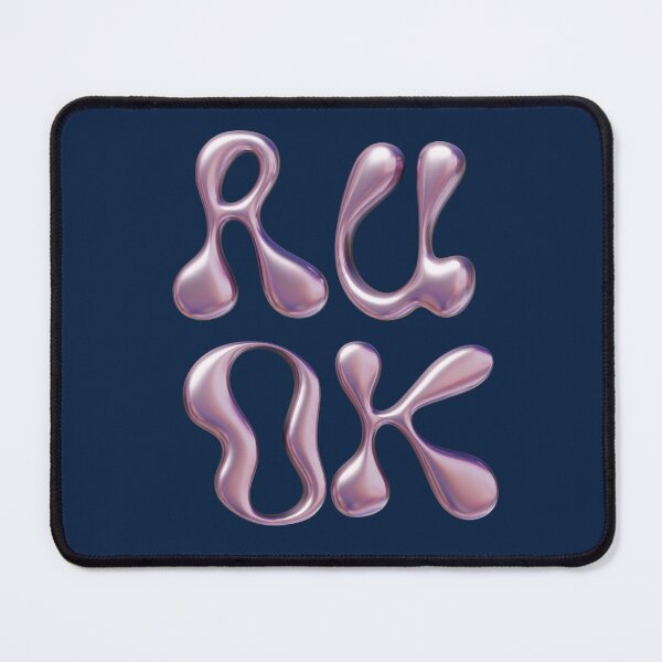 Item preview, R U OK. Shiny 3D Waterblotch Letters designed and sold by Rebel-Design.