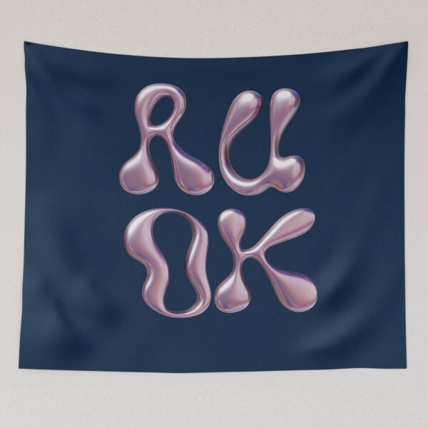 Item preview, R U OK. Shiny 3D Waterblotch Letters designed and sold by Rebel-Design.