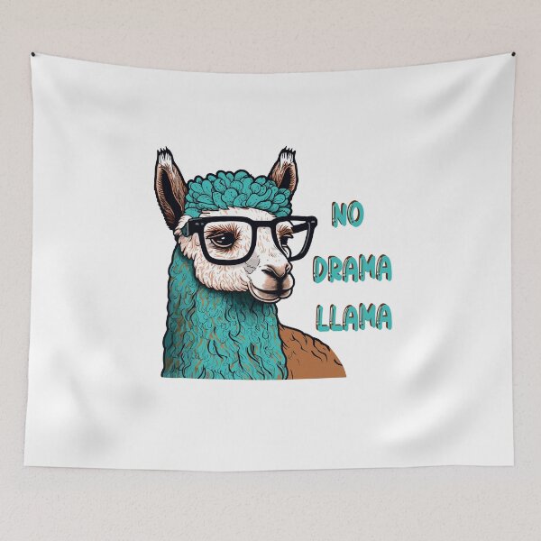 Item preview, No drama Llama. Funny llama No drama, I'm llamacorn - lettering quote. Humor card, t-shirt composition, hand drawn print style. designed and sold by Anastasiia Yurevych.