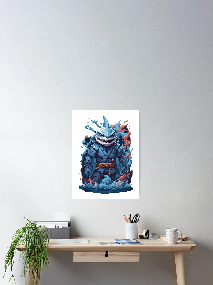 Thumbnail 2 of 3, Poster, Ninja Shark designed and sold by RabbitPrints.