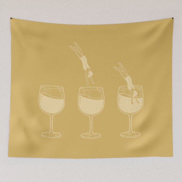 Item preview, Men Dive Into Wineglasses designed and sold by calamarisky.
