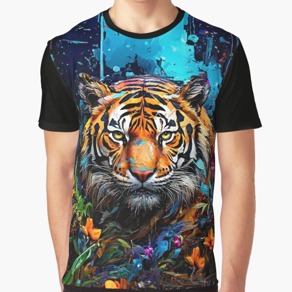 Tiger T-Shirt Mens interconnection nature lion animal head