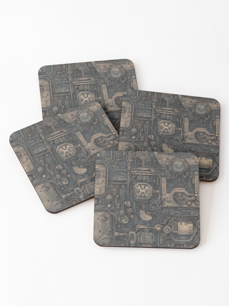 Thumbnail 1 of 5, Coasters (Set of 4), Technic Pattern VIII designed and sold by KriAtor-Designs.