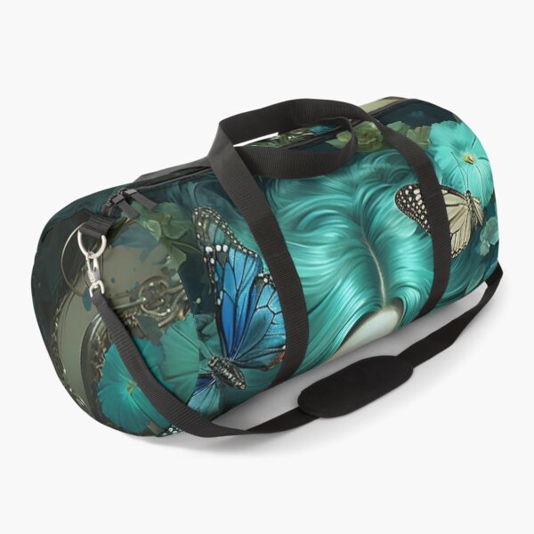 Item preview, Turquoise Reverie: The Ethereal Lady Adorned with Floral and Lepidopteran Elegance designed and sold by oanaunciuleanu.
