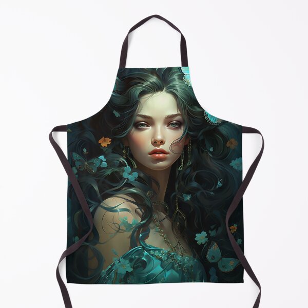 Item preview, Turquoise Reverie: The Ethereal Lady Adorned with Floral and Lepidopteran Elegance designed and sold by oanaunciuleanu.