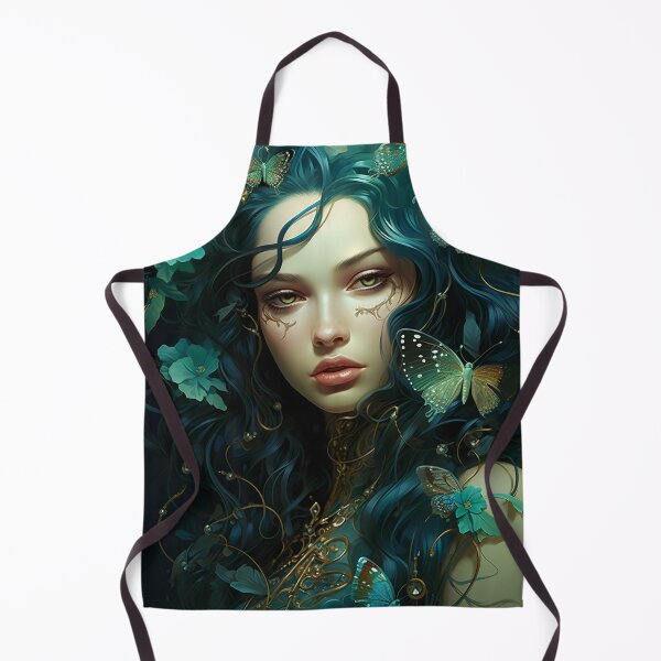Item preview, Turquoise Reverie: The Ethereal Lady Adorned with Floral and Lepidopteran Elegance designed and sold by oanaunciuleanu.