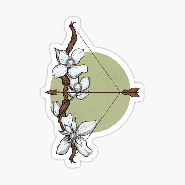 Item preview, Sagittarius Flowers Arch Clematis Light Green Zodiac Sign designed and sold by Anja Steiner.
