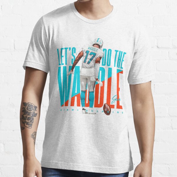 Jaylen Waddle Miami Dolphins Women's Aqua Name & Number Logo Slim Fit T- Shirt 